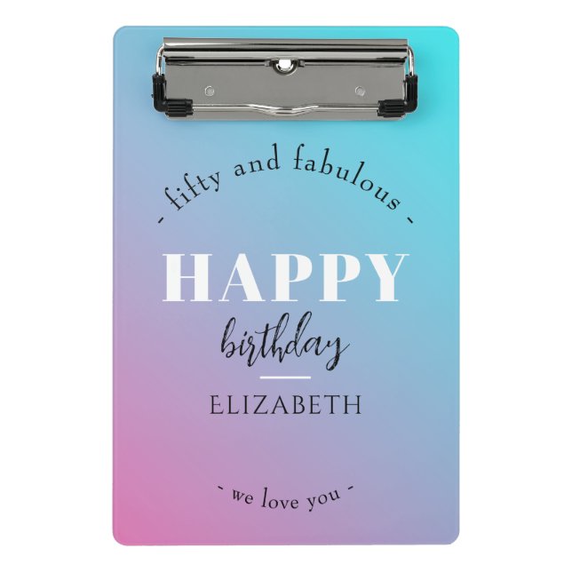 Birthday Minimalist design in pastel colours Mini Clipboard (Front)