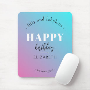 Birthday Minimalist design in pastel colours Mouse Pad