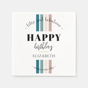 Birthday Minimalist design in pastel colours Napkin