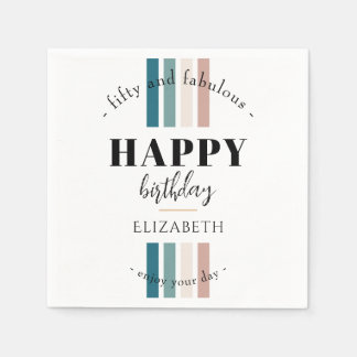 Birthday Minimalist design in pastel colours Napkin