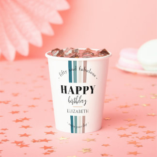Birthday Minimalist design in pastel colours Paper Cups