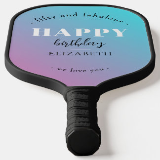 Birthday Minimalist design in pastel colours Pickleball Paddle
