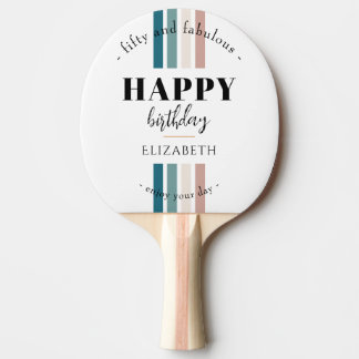 Birthday Minimalist design in pastel colours Ping Pong Paddle