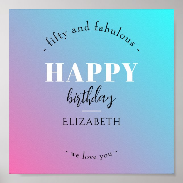 Birthday Minimalist design in pastel colours Poster (Front)