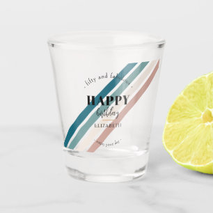 Birthday Minimalist design in pastel colours Shot Glass