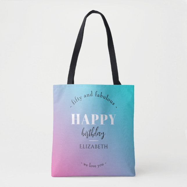 Birthday Minimalist design in pastel colours Tote Bag (Front)