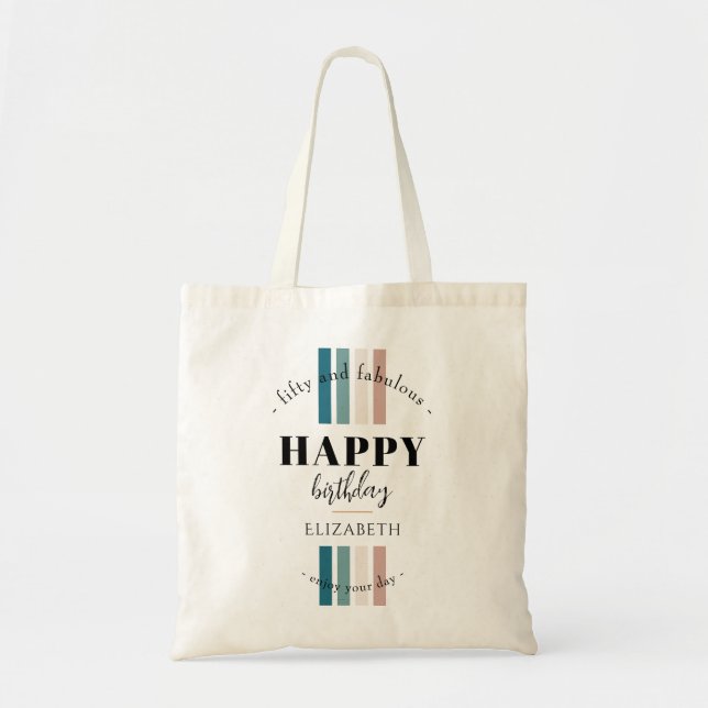 Birthday Minimalist design in pastel colours Tote Bag (Front)