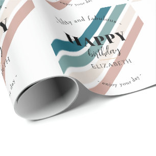 Birthday Minimalist design in pastel colours Wrapping Paper