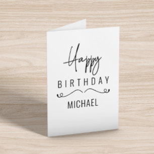 Birthday Minimalistic Script Personalised name Card