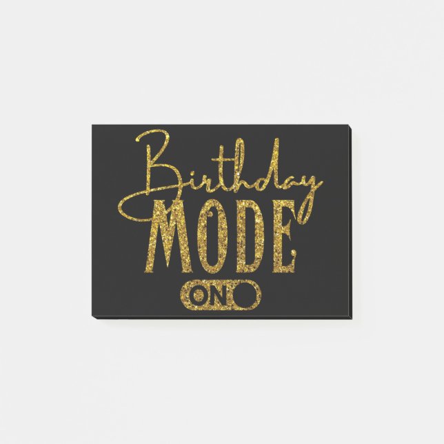 Birthday Mode On | Birthday Party Post-it Notes (Front)