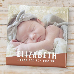 Birthday Modern Bright Colour Photo Thank You Magnet