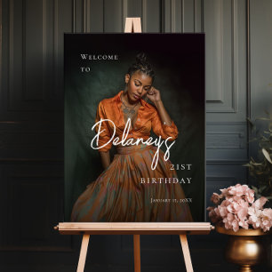 Birthday modern photo welcome poster