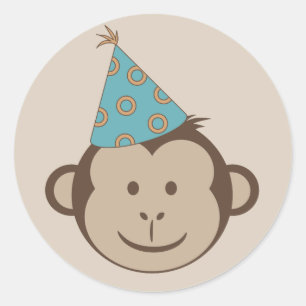 Birthday Monkey Goodie Bag Stickers