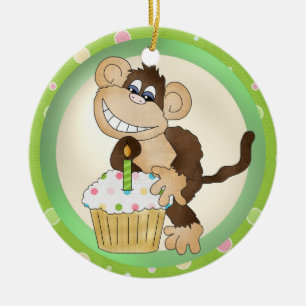 Birthday Monkey ornament