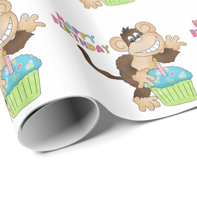 Birthday Monkey Party wrapping paper (Roll Corner)