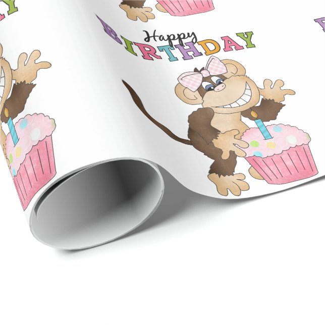 Birthday Monkey party wrapping paper (Roll Corner)