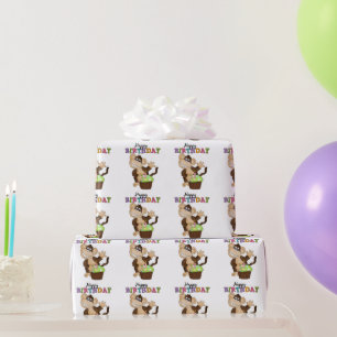 Birthday Monkey party wrapping paper
