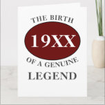 Birthday Monogram Initial Name Year Legend Humour Card<br><div class="desc">Fun any year "Birth Of A Legend" birthday card for that special dad. Add the year, initial , name unique message, plus other details as desired in the template fields creating a unique 40th, 50th, 60th or any birthday celebration card. Team this up with the matching gifts, party accessories, and...</div>