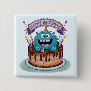 Birthday Monster 15 Cm Square Badge
