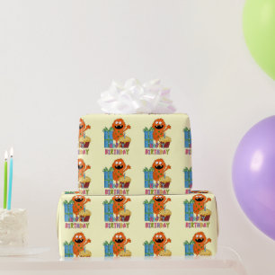 Birthday Monster cartoon wrapping paper