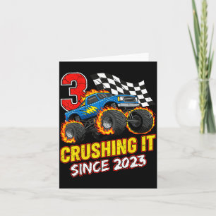 Birthday Monster Truck 3 Year Old Boys 3rd Party B Card