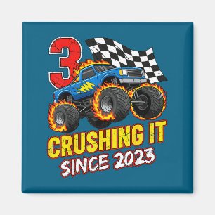Birthday Monster Truck 3 Year Old Boys 3rd Party B Magnet