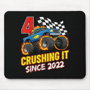 Birthday Monster Truck 4 Year Old Boys 4th Party B Mouse Pad