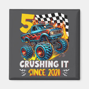 Birthday Monster Truck 5 Year Old Boys 5th Party B Magnet