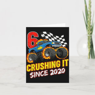 Birthday Monster Truck 6 Year Old Boys 6th Party B Card