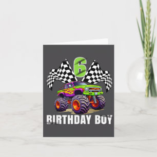 Birthday Monster Truck 6 Year Old Boys 6th Party  Card