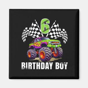 Birthday Monster Truck 6 Year Old Boys 6th Party  Magnet