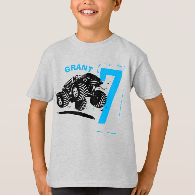 Birthday monster truck birthday party T-Shirt (Front)