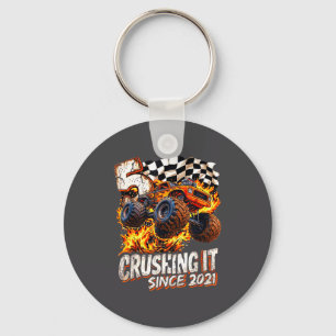 Birthday Monster Truck Boys 5 Crushing It Since 20 Key Ring