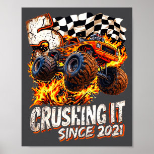 Birthday Monster Truck Boys 5 Crushing It Since 20 Poster