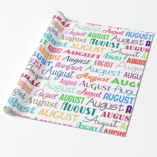 Birthday month August Wrapping Paper (Unrolled)