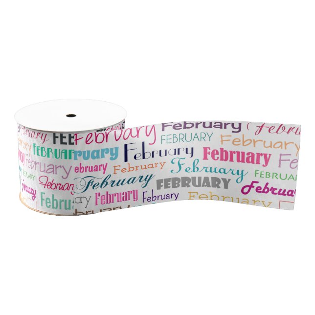 Birthday month February Grosgrain Ribbon (Spool)