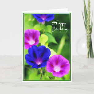 Birthday - Morning Glories Greeting Card