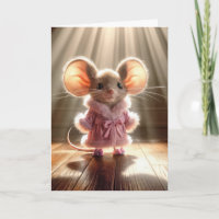 Birthday Mouse In Pink Robe