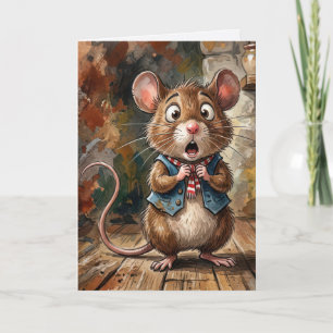 Birthday Mouse with a Surprised Look  Card