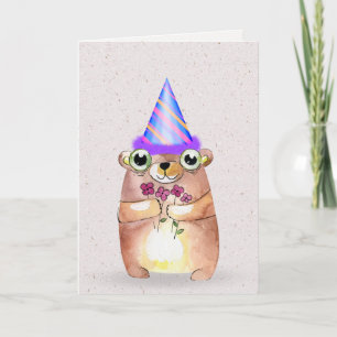 Birthday Mouse with Party Hat Card
