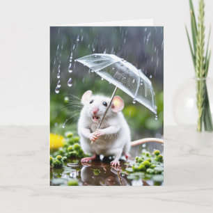 Birthday Mouse With Umbrella Card