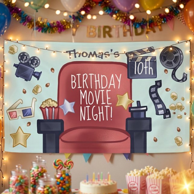 Birthday movie night banner (Creator Uploaded)