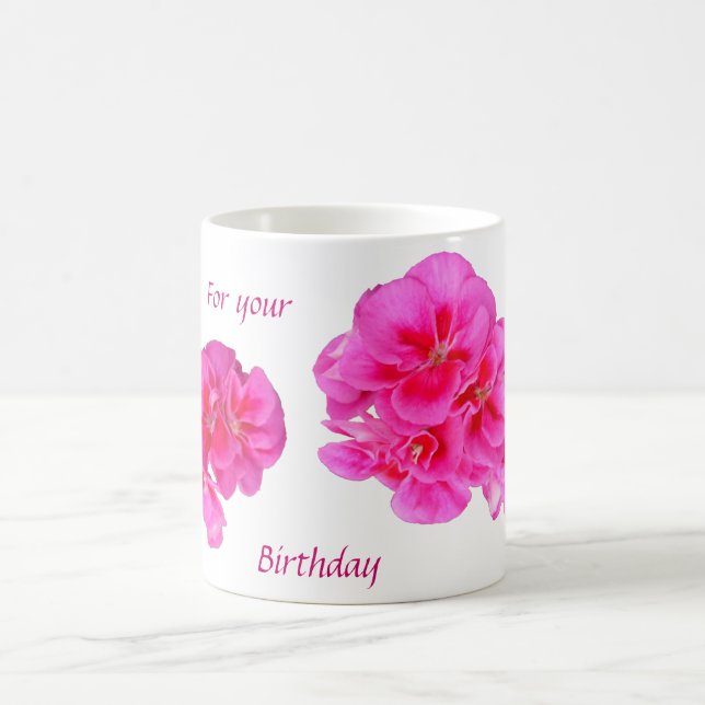 BIRTHDAY MUG, FLORAL COFFEE MUG (Center)
