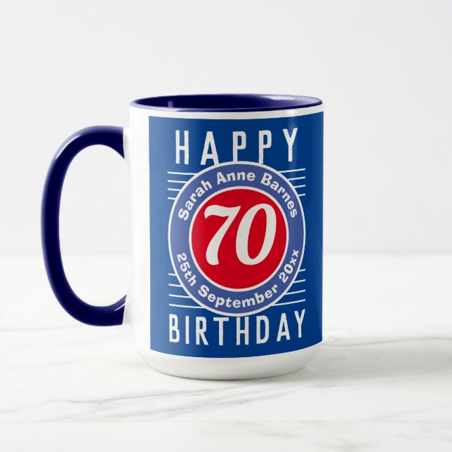 Birthday Mug with Age, Name, & Date (Left)