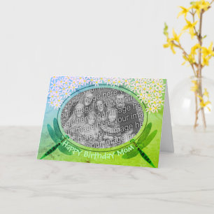 Birthday Mum Dragonflies Personalised Photo  Card