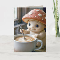 Birthday Mushroom Munchkin Stirring Morning Coffee