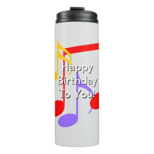 Birthday Music Notes Thermal Tumbler