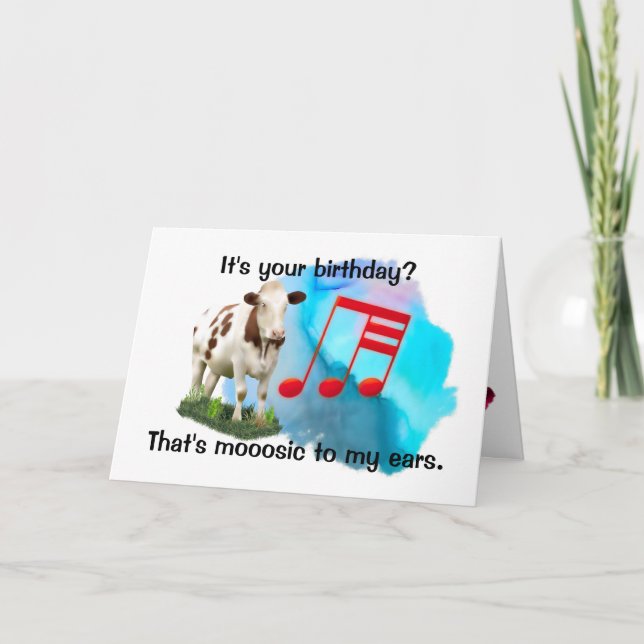 Birthday Musical Cow Card (Front)