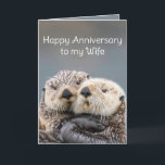 Birthday My Love My Wife Cute Romantic Otters Card<br><div class="desc">Birthday My Love My Wife Cute Romantic Otters Animal Fun</div>