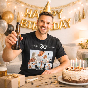 Birthday name age photo collage T-Shirt